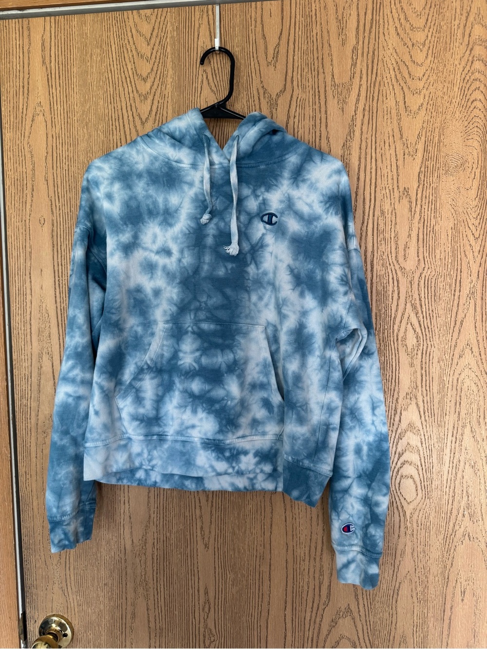 Champion Blue Tie-Dye Crewneck Hoodie